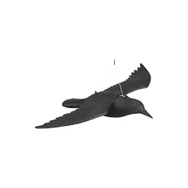 Relaxdays Vogelschreck, 3er Set, zum Aufhängen, Fliegende Kunststoff Krähe, zur Vogelabwehr, Garten & Balkon, schwarz