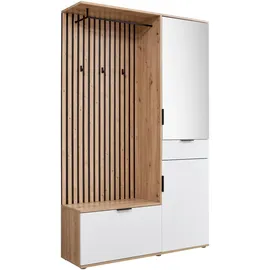 Bega Consult MONACO Garderobenkombination 122 x 35 x 195 cm Braun/Weiß