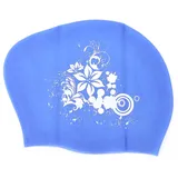 Natudeco Silikon-Badekappen, Die wasserdichte Lange Haare Bedrucken, Kurze Haare, Tauchkappen-Badekappen Für Schwimmer Und Wassersportler(Blau)