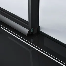 mai & mai Eckdusche mit Schiebetür 140 x 90 cm schwarz Sicherheitsglas Rav19