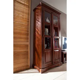 Massivmoebel24 Vitrine Akazie 98 x 46 x 191 cm Braun