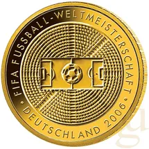 Münzprägestätten Deutschland 1/2 Unze Goldmünze - 100 Euro 2005 Fußball Weltmeisterschaft 2006