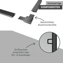 WINDHAGER Insektenschutz Plus Rahmen Fenster 100 x 150 cm Schwarz