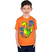 Trigema T-Shirt » T-Shirt mit coolem Dino-Motiv«, (1 tlg.), Gr. 116, mandarine, , 76754528-116