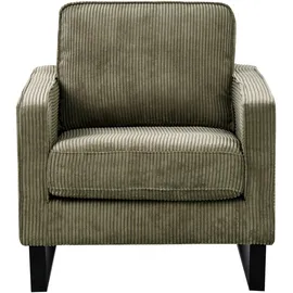 Beliani Sessel VIND Cord 72 x 71 x 70 cm Grün mit Kissen