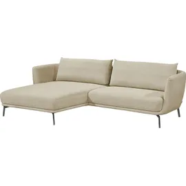 Schöner Wohnen SCHÖNER WOHNEN-Kollektion Ecksofa Pearl, zeitlos und elegant, 5 Jahre Hersteller-Garantie, bequem, L-Form, Maße (B/H/T): 270/71/160 cm, Füße Metall gelb