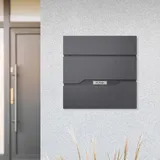 ML-Design Briefkasten mit Zeitungsfach und Namensschild, aus Edelstahl