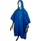 Gravidus Regenponcho Blau/Unisex - Regenschutz mit Druckknöpfe & Kapuze | Wandern, und weitere Outdoor Aktivitäten - Einheitsgröße