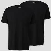 s.Oliver T-Shirt, (2 tlg.), unifarben - im Doppelpack, Gr. S, grey/black, , 27095958-S
