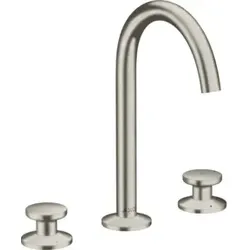 hansgrohe 3-Loch-Waschtischarmatur Sel. 170 Axor One A 140mm, m Pus-Op-Abl, Edelstahl-Optik