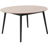 Hammel Furniture Esstisch Meza Designtisch mit Auszugsfunktion und 2 Einlegeplatten, Ø135(231) cm, runde Tischplatte aus MDF/Laminat, Massivholzgestell beige