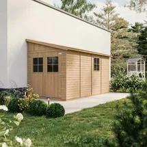 TIMBELA Anbau-Gartenhaus M340A 4 x 2,16 m Beige