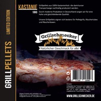 Grillschmecker Grillpellets Kastanie 10kg - Holzpellets aus 100% Kastanienholz für Pelletsgrill, Räucherboxen und Smoker