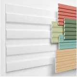 HEXIMO Wanddekoobjekt HLM-2-03 (Lamellenwand (3.67 m) aus XPS - Lamellen Wandpaneele Lamellenverkleidung Akustikpaneele weiß (8 Paneele, HLM-2-03 weiß) Wandplatten wall panels Schaumstoff) weiß