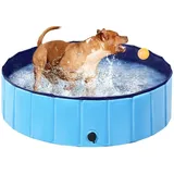 Hundepool Hund Swimmingpool Plantschbecken Faltbare Hundebadewanne Blau
