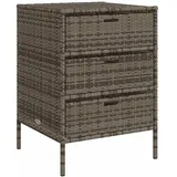 vidaXL Gartenschrank Grau 55x59x80 cm Poly Rattan