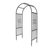 SCENDOR GARDEN Wetterfester Metall Gartenbogen 230x116x56 cm, Stabiler Rosenbogen mit dekorativem Design, hochwertiger Rankbogen für Rosen & Kletterpflanzen im Außenbereich