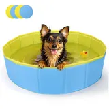 nobleza Hundematte Hundepool für Große & Kleine Hunde, Faltbarer Hunde Planschbecken blau|gelb 20 cm x 80 cm