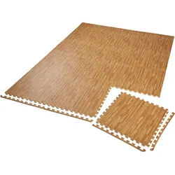tectake® Schutzmattenset, 12-teilig mit 24 Randstücken, weich und rutschfest, leichte Reinigung und flexibel erweiterbar