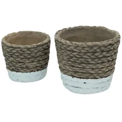 byRoom Geflochtener Blumentopf, 15 x 12cm, natur