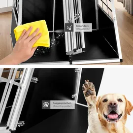 Tectake Hundetransportbox doppel 90,00 cm x 69,50 cm Schwarz