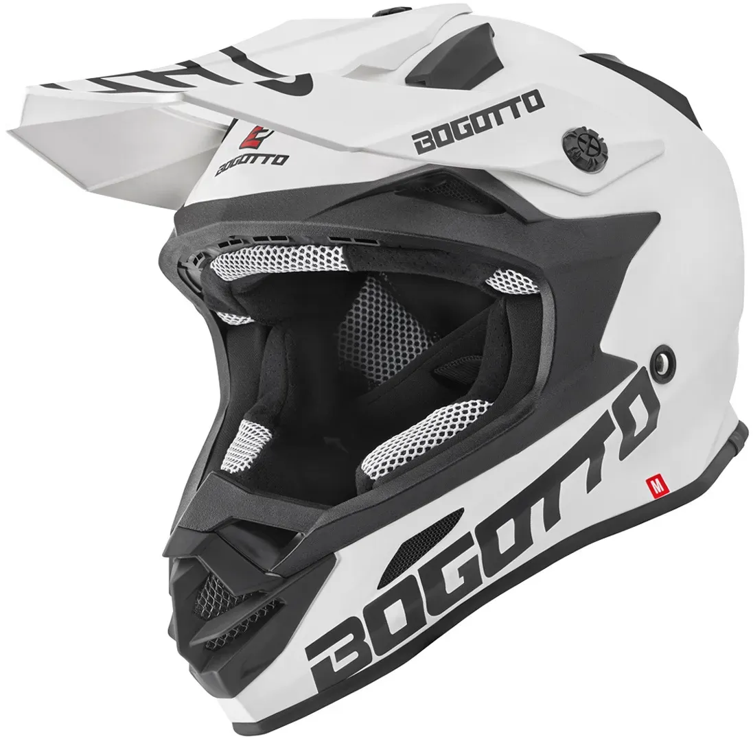 Bogotto V328 Fiberglas Motorcross Helm, wit, XL Voorman