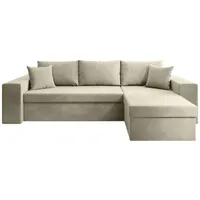 Luxusbetten24 Schlafsofa Designer Sofa Denver, mit Stauraum und Schlaffunktion beige