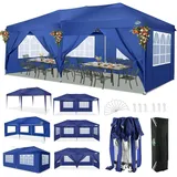 Pavillon 3x6 m Faltpavillon  UV Stabil Garten Party Hochzeit Markt blau