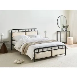 Beliani Breuillet 140 x 200 cm Schwarz/Beige