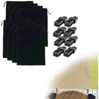 BTTO Beschwerungsgewicht Vorhanggewichte mit Samtkordelzugbeuteln ( 4/8 x Sandsack + 4/8 x Clip) , Vorhanggewichte, Tischdeckenbeschwerer, Sandsäcke für Schutzhülle