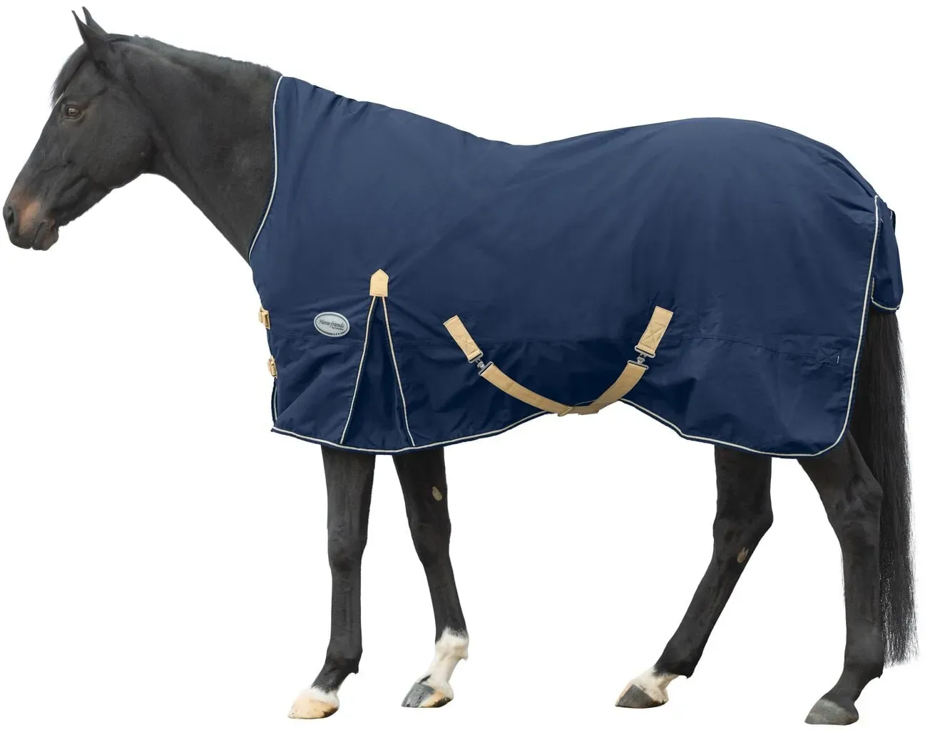 Horse-friends Outdoordecke Hamburg High Neck Fleece navy/vanilla 125 cm