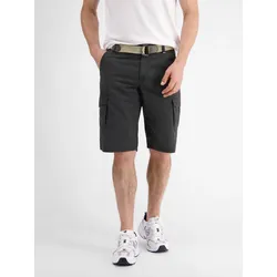 Unifarbene Cargobermuda mit Gürtel - Dark Graphite - 33