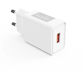 kalb Material für Möbel kalb QI Einbau Schnellladegerät weiß 7,5cm Ø - Smart Wireless USB Charger, USB-Port, USB-C Port