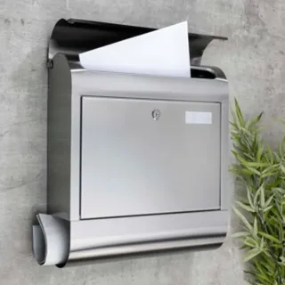 Böttcher-AG Edelstahl Briefkasten mit Zeitungsfach (60180)
