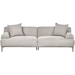 3-Sitzer Sofa Stoff hellgrau mit Kissen MATILA