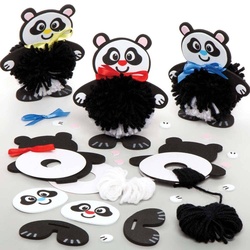 Panda Pom Pom Bastelset  (pro Set 3) Bastelsets