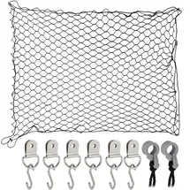Relaxdays Trennnetz für Hunde, 100 x 100 cm, Autonetz mit Haken, Hundenetz Rückbank & Kofferraum, universal, schwarz