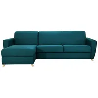 miliboo Wende- und konvertierbares Ecksofa mit Kommode in Entenblau GRAHAM