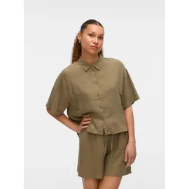 Vero Moda Hemdbluse VMLINN LINEN 2/4 SHORT SHIRT kalamata XS
