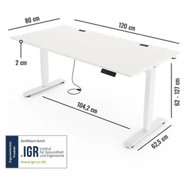 Yaasa Schreibtisch Desk Essential 120 x 80 cm Weiß/Weiß
