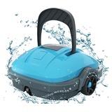 wybot Poolroboter Akku Ohne Kabel Poolsauger Roboter mit Automatisches Parken, Poolroboter Akku Robotersauger für Flachem Boden Aufstellpools bis 50 m2 Saugroboter, Dual-Antriebsmotoren Und Doppelfiltration