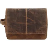 GREENBURRY Vintage Kulturbeutel Leder 27 cm braun