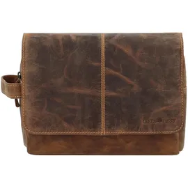 GREENBURRY Vintage Kulturbeutel Leder 27 cm braun