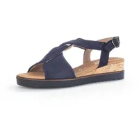 Gabor Damen Keilsandalen, Frauen Sandalen,Moderate Mehrweite (G),offene schuhe,strandschuhe,keilsandaletten,blue (Kork/schw.),39 EU / 6 UK - 39 EU