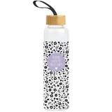 gw-trading gmbh Grafik-Werkstatt Trinkflasche aus Glas mit lustigem Spruch | mit Griffschlaufe | 550 ml | Schön, das es dich gibt,