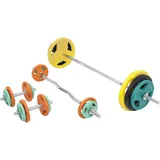 GORILLA SPORTS® Hantelset 108 kg - 6x1,25kg, 6x2,5kg, 2x5kg, 2x10kg, 2x15kg Gewichte, Langhantelstange 170 cm, SZ Curlstange 120 cm, Kurzhanteln, Gusseisen, Feder/Sternverschlüssen - Langhantel Set