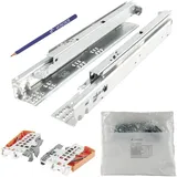 Blum Tandem Vollauszug Set, Schubladenauszug 480mm Blumotion mit praktischer Blum Kupplung, Schubladenführung Tragkraft 30kg - 1 Paar Schubladenschienen mit Kupplung