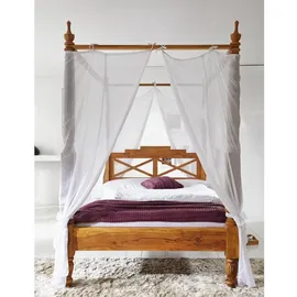 Massivmoebel24 Himmelbett Sheesham 160x200x224 braun geölt NATURE BROWN #531