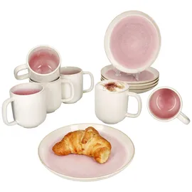 Mambocat Reactive Glaze Paris Frühstücksset 12-tlg. pink