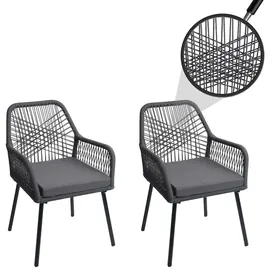 Mendler HWC-O12 Gartenstuhl 54 x 54 x 81 cm anthrazit 2 St.